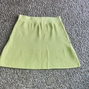 Free People Light Green Ribbed Mini Skirt Knit Sz S